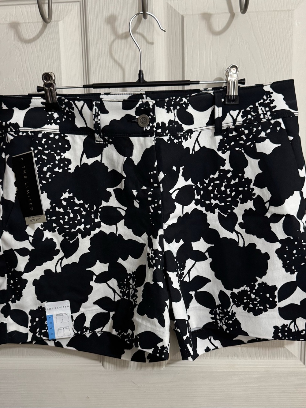 The Limited Black & White Floral Bermuda Shorts